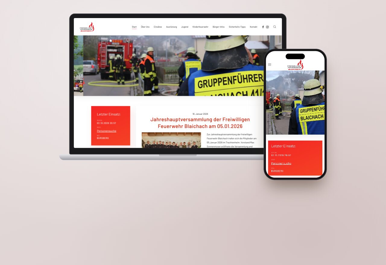 feuerwehr-blaichach.de auf Laptop und Smartphone