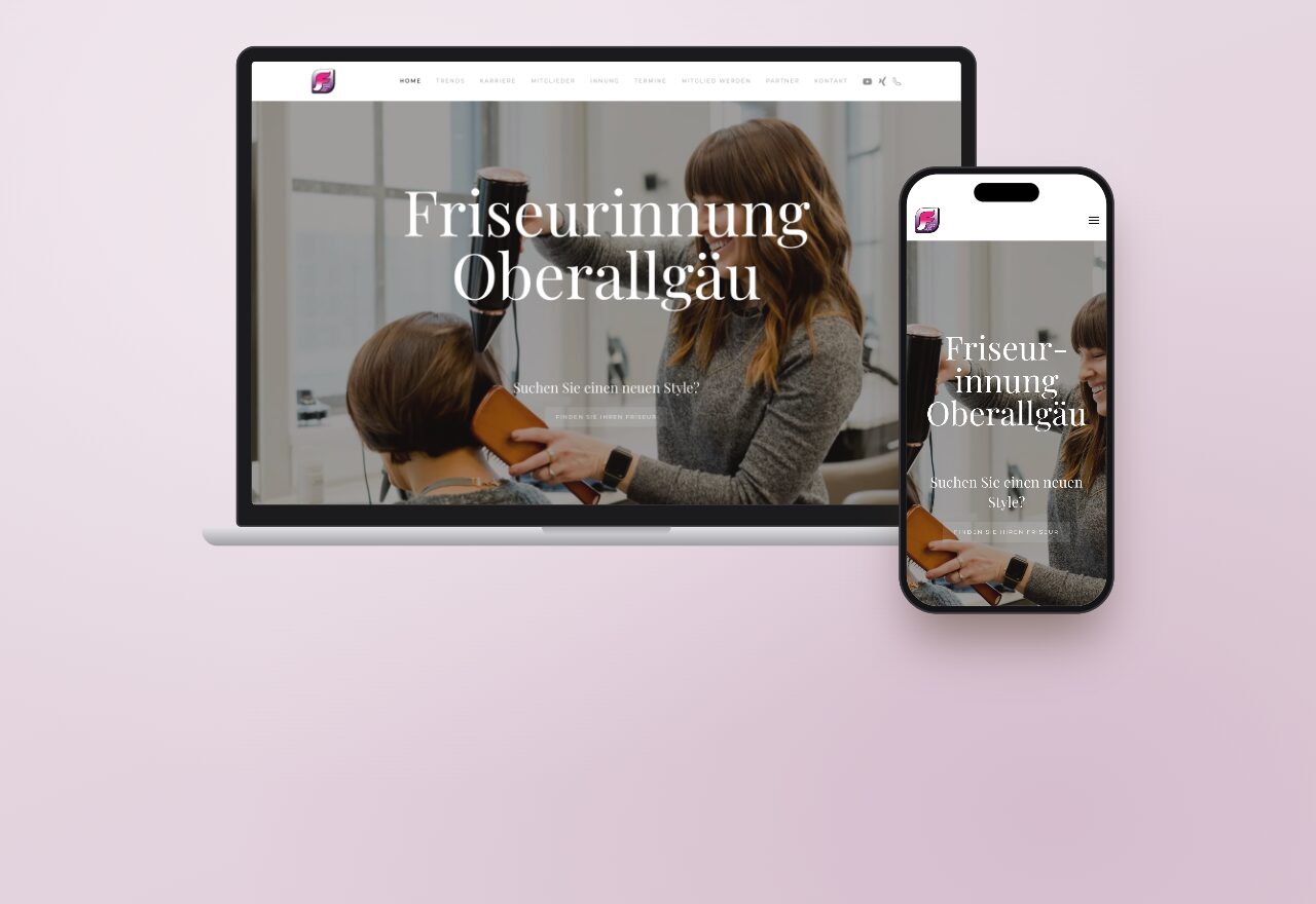friseurinnung-oberallgaeu.de auf Laptop und Smartphone