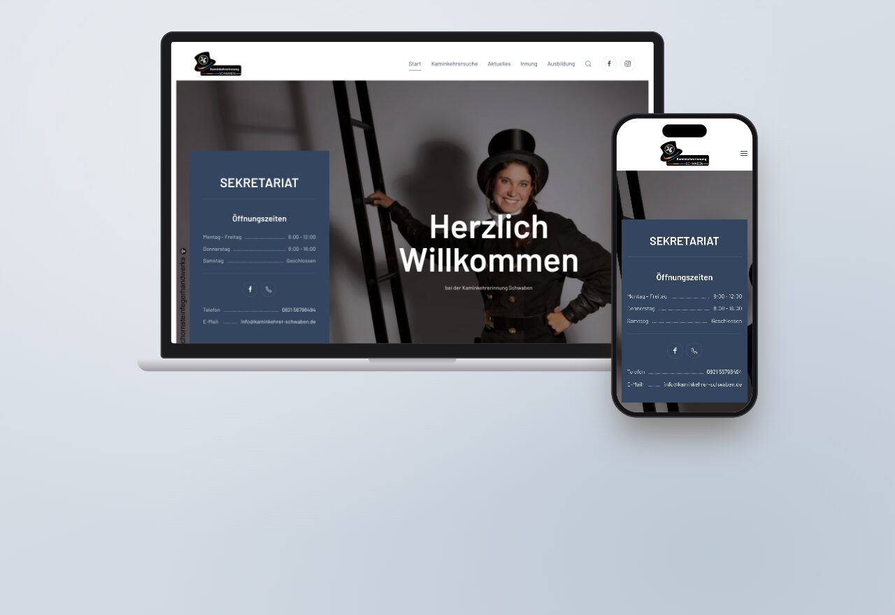 kaminkehrer-schwaben.de auf Laptop und Smartphone